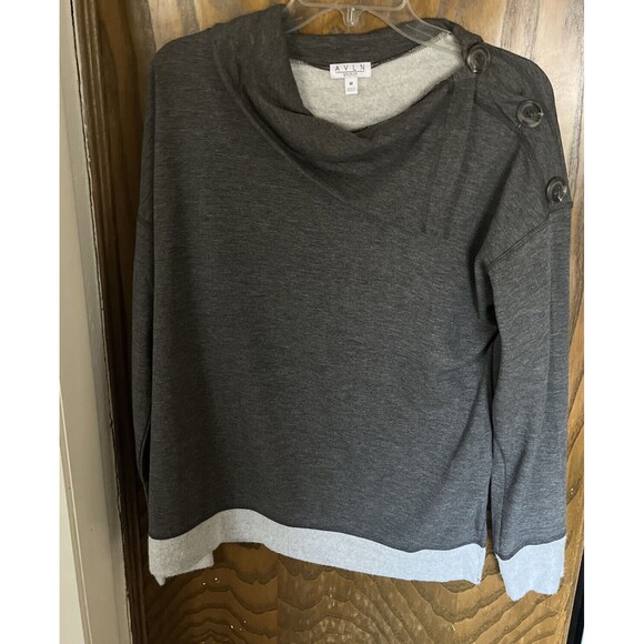 M Avln studio woman pullover gray sweater made in Mexico rayon/polyester/spandex - Picture 1 of 7